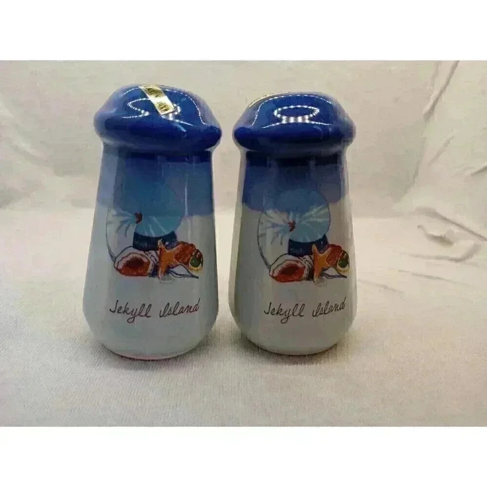 Jekyll Island Sea Shell Salt And Pepper Shakers Souvenir Collectable Decor - Picture 1 of 7